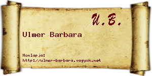 Ulmer Barbara névjegykártya